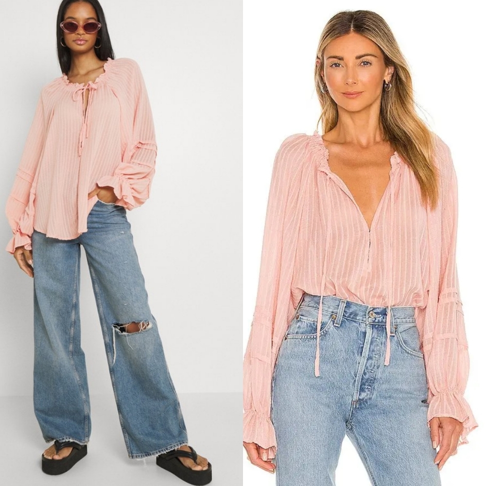 NWT Free People Out Of Town Top Strawberry Smoothie - Picture 3 of 12